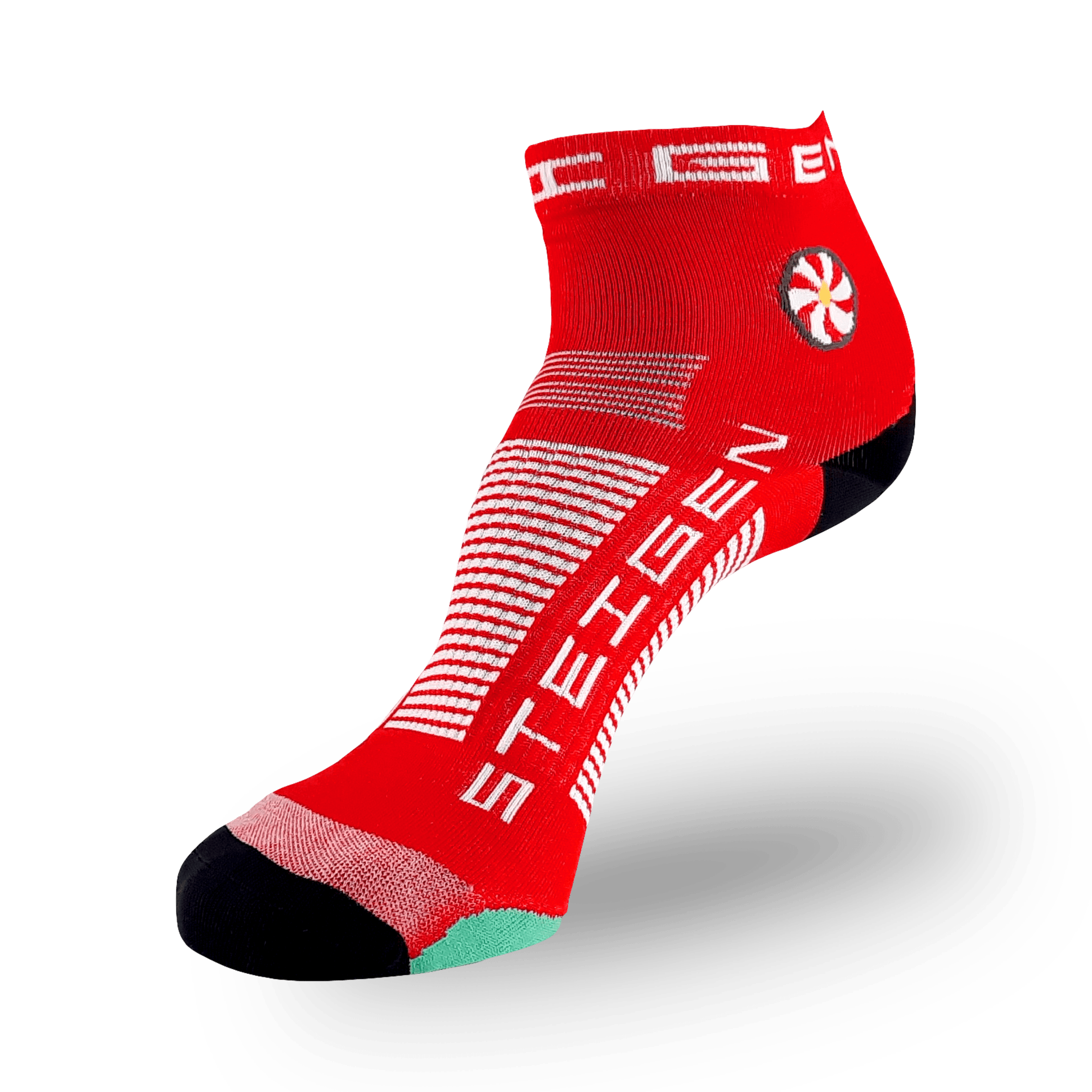 Cherry Red Running Socks ¼ Length