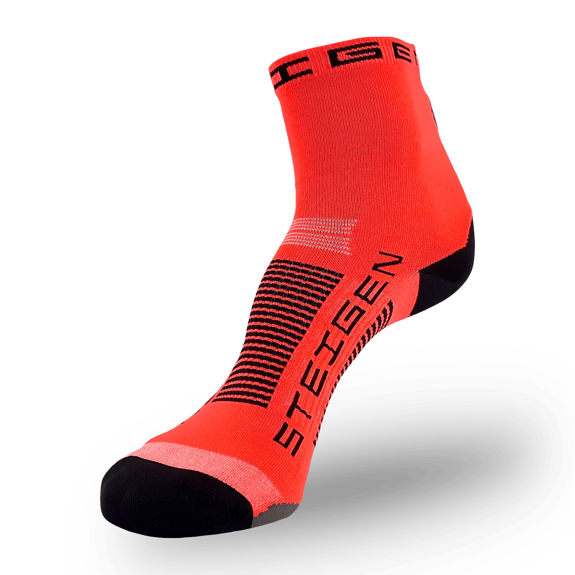 Fluro Red Running Socks ½ Length